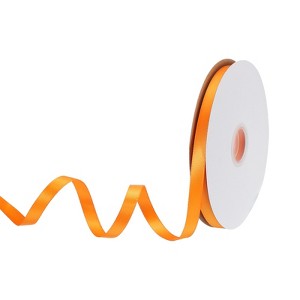 Unique Bargains Polyester Soft Decorative Cake Box Gift Wrapping Ribbon 3/8" x 50 Yard Orange - 1 of 4