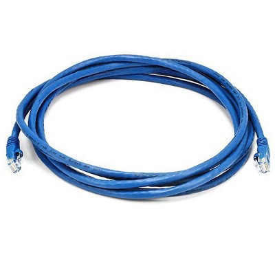 Monoprice Cat6 Ethernet Patch Cable - 10 Feet - Blue | Network Internet Cord - RJ45, Stranded, 550Mhz, UTP, Pure Bare Copper Wire, 24AWG