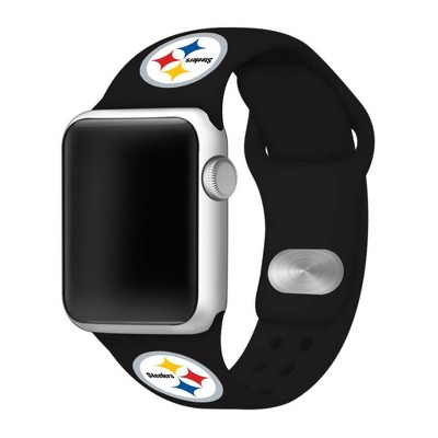 NFL Pittsburgh Steelers Apple Watch Compatible Silicone Band 38mm - Black