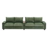 Merax 4-Seater Corduroy Sofa Couch with USB Charging Ports, Flip-Top Cup Holders & Hidden Arm Storage - 4 of 4