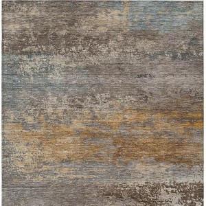 HomeRoots 9' X 12' Brown Gray And Purple Abstract Washable Indoor Outdoor Area Rug - 1 of 4