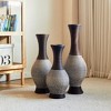 Racxily 3-Piece Floor Vase Set, Artificial Rattan & Glazed Metal for Living Room & Entrance - 2 of 4
