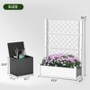 Lirago White 31.5"x15.7"x28.3" Raised Garden Bed and Deck Box Combo 78L Outdoor Planting Set for Yard and Patio - 4 of 4