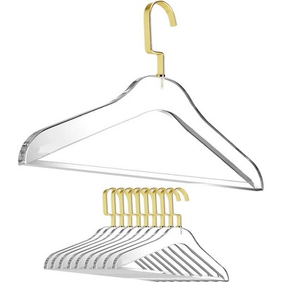 Designstyles Smoke Black Acrylic Clothes Hangers, Luxurious & Heavy-duty  Closet Organizers With Chrome Hooks, Perfect For Suits And Sweaters - 10  Pack : Target