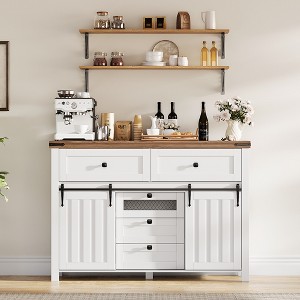 Farmhouse 5 Drawers Dresser Organizer for Bedroom with Sliding Barn Doors, Wood Dresser&Chest of Drawers, Rustic Dresser TV Stand for Living Room - 1 of 4