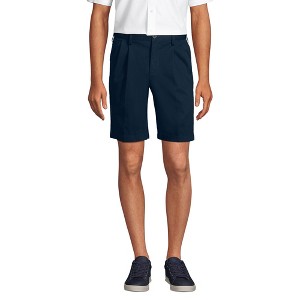 Lands' End Lands' End Men's Comfort Waist Pleated 9" No Iron Chino Shorts - 1 of 4