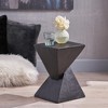 Twisted Hourglass Outdoor Accent Table, Lightweight Concrete Patio End Table for Outside Use, Patio Side Tables -Christopher Knight Home - 2 of 4
