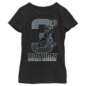 Girl's Marvel Black Panther Action Pose 3rd Birthday T-Shirt - 1 of 3