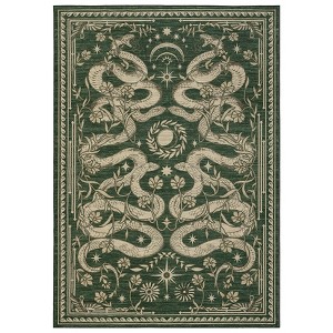 Washable Snake Print Large Living Room Rugs, Animal Print Forest Bedroom Carpet, Soft Non Slip Floor Cover for Kitchen Dining Room - 1 of 4