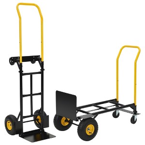 2-in-1 Stair Climbing Dolly, Heavy Duty Convertible Hand Truck, 800 LB Capacity for Warehouse, Office, Grocery, Industrial - 1 of 4