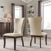 Set of 2 Airelle Nailhead Trim Upholstered Wingback Dining Chairs Beige - Inspire Q - 2 of 4