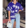 LA LEELA Women's Button Down Blouses Casual Summer Party Blouses Shirt Collared Blouse Short Sleeve Tropical Vacation Hawaiian Shirts Tops - 3 of 4