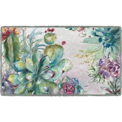 1'6"x2'8" Rectangle Indoor and Outdoor Floral Nylon Accent Rug Green - Brumlow Mills