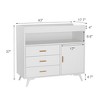GustoWave Wooden Diaper Changing Table, 3-Drawer Changer Dresser with Safety Belt and Rails, Dresser with Changing Table Top, Dresser for Nursery - 3 of 4