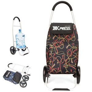 NEW YORK XPRESS SB-010 Shopping Carts 2 IN 1 for Groceries, Collapsible On Wheels 39" CHAIN - 1 of 4