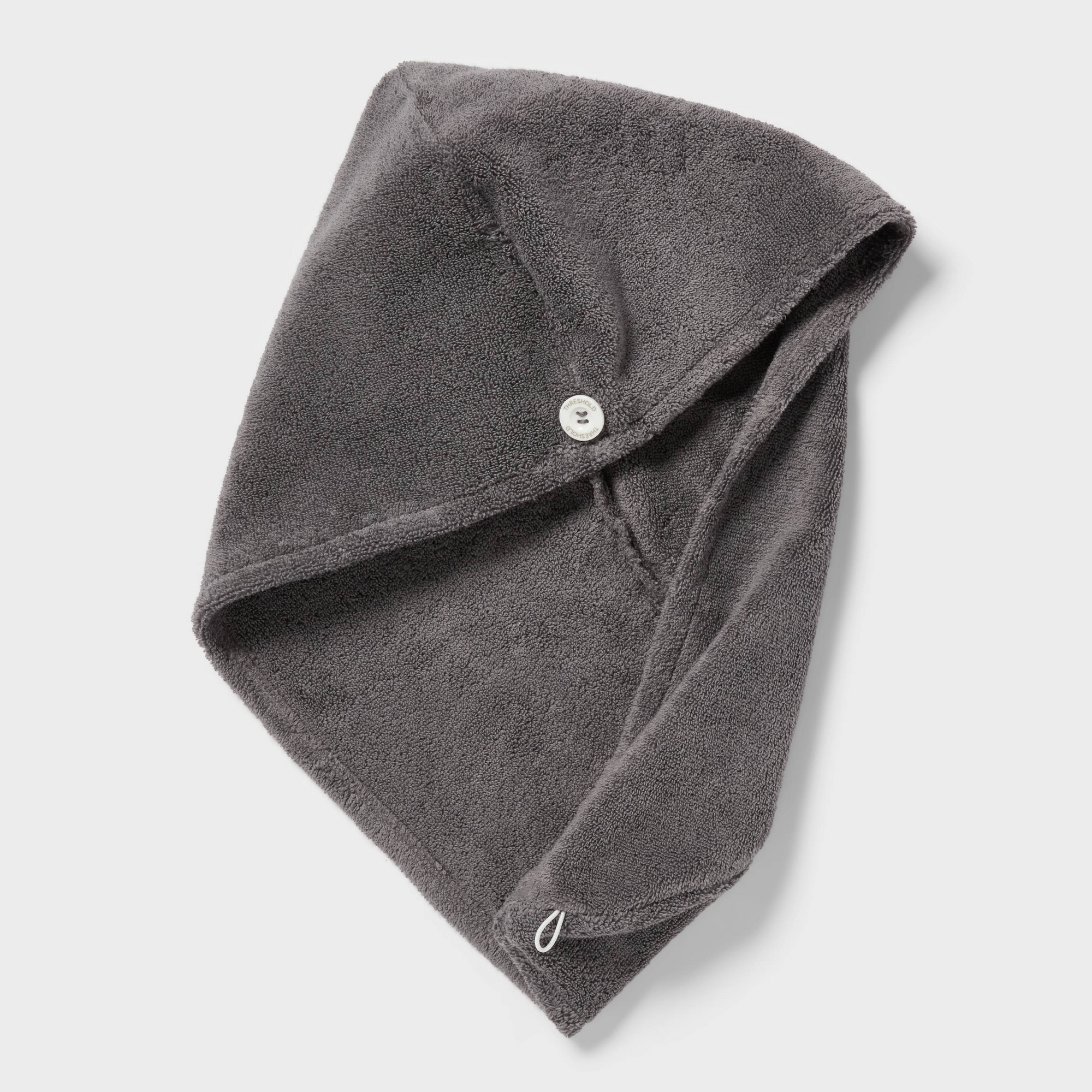 Spa Plush Hair Towel Dark Gray - Threshold™