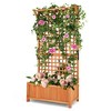 Costway Raised Garden Bed Planter Box Climbing Plants Container with Trellis &Hanging Roof - image 2 of 4