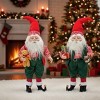 Christmas Santa Figures Set of 2 – 20" Polyester Seasonal Display by Melrose - 3 of 3