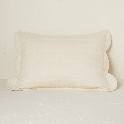 Standard Scalloped Edge Quilt Sham Cream - Opalhouse™ designed with Jungalow™