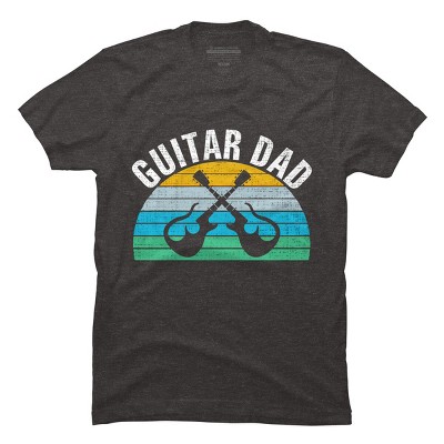 Men's Design By Humans Retro Dueling Electric Guitar Dad By DragonTee T-Shirt