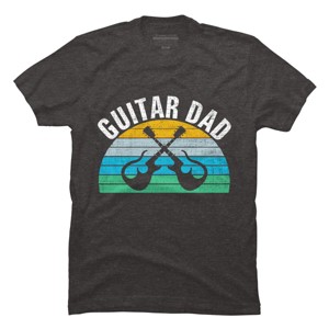 Men's Design By Humans Retro Dueling Electric Guitar Dad By DragonTee T-Shirt - 1 of 2