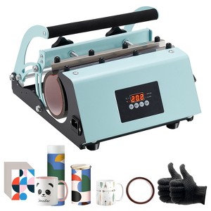 VEVOR Tumbler Heat Press Machine, 11-30oz Mug Press, Heat Up Fast and Even, Tumbler Press with Sublimation Paper, Tape and Gloves, Green - 1 of 4