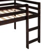 PAGED Twin Size Loft Bed, Modern Wooden Bed Frame, Bunk Bed with Slide, Guardrails and Ladder for Bedroom - 3 of 4