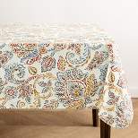 Ava Floral Jacobean Printed Vinyl Indoor/Outdoor Tablecloth - Elrene Home Fashions