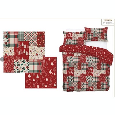 Garvee Christmas Duvet Cover, 3 Piece Reversible Printed Xmas Holiday Bedding Set, 1 Duvet Cover and 2 Pillow Shams