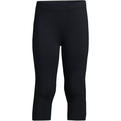 Lands' End Kids High Waisted Active Flare Leggings - Medium - Black Space  Dye