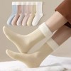 Anna-Kaci Women's 3-Pair Plush Cuffed Crew Socks Soft Knit Ribbed Design Comfortable Everyday Wear - 4 of 4