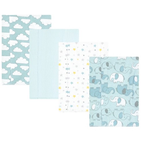 Hudson Baby Infant Boy Cotton Flannel Burp Cloths, Boy New Elephant 4 ...