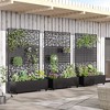 SpassWay 72"H Two-tone Patio Planter Box with Trellis Metal Raised Garden Bed Black Decorative Privacy Screen with Wheels - 2 of 4