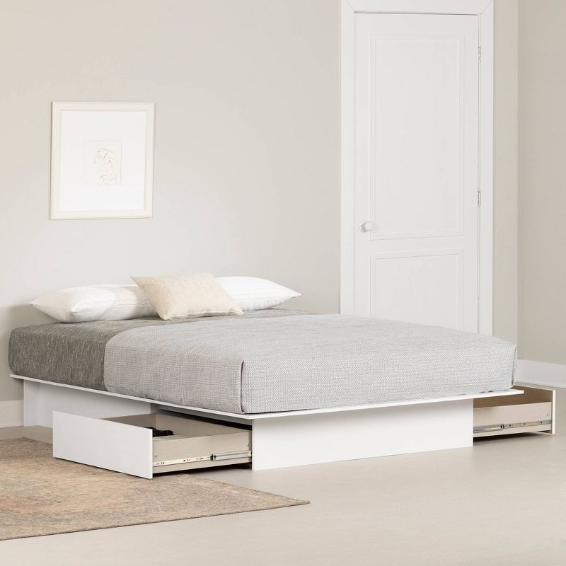 Queen Fusion 2 Drawer Platform Bed Pure White - South Shore, 3 of 9