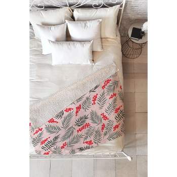 Emanuela Carratoni Holiday Mistletoe Fleece Throw Blanket -Deny Designs