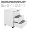 FURNIinspire File Cabinets 3 Drawer Rolling File Cabinet, Wood Under Desk Filing Cabinet, Fully Assembled, White, 15.74"*15.74"*22.16" - 4 of 4
