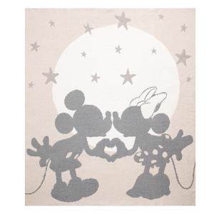 Disney Mickey and Minnie Love Feather Knit Fluffy 50x60 Throw Blanket - 1 of 4