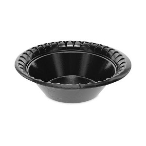Pactiv Evergreen Placesetter Deluxe Laminated Foam Dinnerware, Bowl, 12 oz, 6" dia, Black, 1,000/Carton - 1 of 4