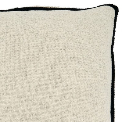 Black and White Cotton Reversible Square Throw Pillow