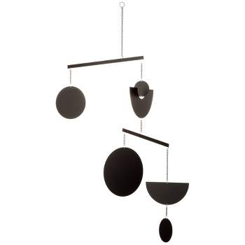 28" x 36" Geometric Shapes Swivel Metal Mobile Wall Hanging Black - Gallery Solutions
