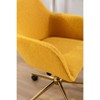 CAVINAS Teddy Adjustable Swivel Office Chair with Gold Metal Legs and Universal Wheels,Desk Chair for Work Study - 4 of 4