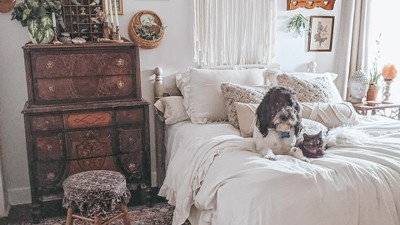 King Turquoise and Tangerine Cotton Boho Stripe Reversible Duvet Cover Set