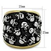 Slickblue Men’s Gothic Skull Ring, Black & Gold Finish, Bold Stainless Steel Band, Halloween Style, Size 8–13 - 2 of 4