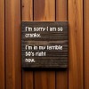 Slickblue Funny 50s Cranky Quote Wood Sign – Rustic Wall Decor 7x7 Shelf or Hanging Art, 10 Color Options - 2 of 3