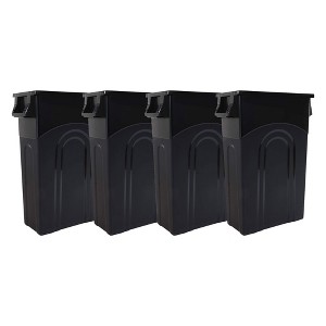 United Solutions 4 Pack 23 Gallon Kitchen Trash Can Garbage Bins, Highboy, Black - 1 of 4