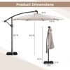 Costway 10 FT Solar Offset Hanging Umbrella with 96 Solar Multi-colored Flowing LED Lights Beige/Coffee/Gray/Navy/Red/Turquoise - 3 of 4