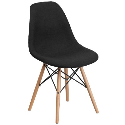 Emma and Oliver Fabric Accent Dining Chair with Wooden Legs