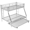 NicBex Twin Over Full Bunk Bed with Trundle and 2 Ladders,Loft Bed with Sturdy Steel Frame for Bedroom,Black/White/Silver - 4 of 4