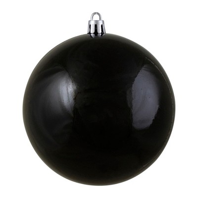 Northlight Shiny Jet Black Shatterproof Christmas Ball Ornament 4" (100mm)