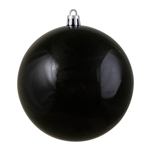 Northlight Shiny Black Shatterproof Christmas Ball Ornament 4